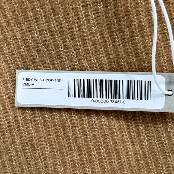 Everlane Crop Top Womens M Camel Tan Wool Yak Tank Square Neck Cozy Stretch NEW - Picture 8 of 11